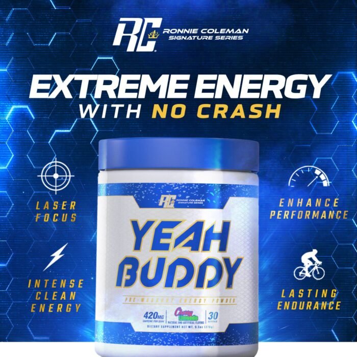 Ronnie Coleman Yeah Buddy Pre-Workout Energy Powder 30 Servings 420mg Caffeine - Image 4