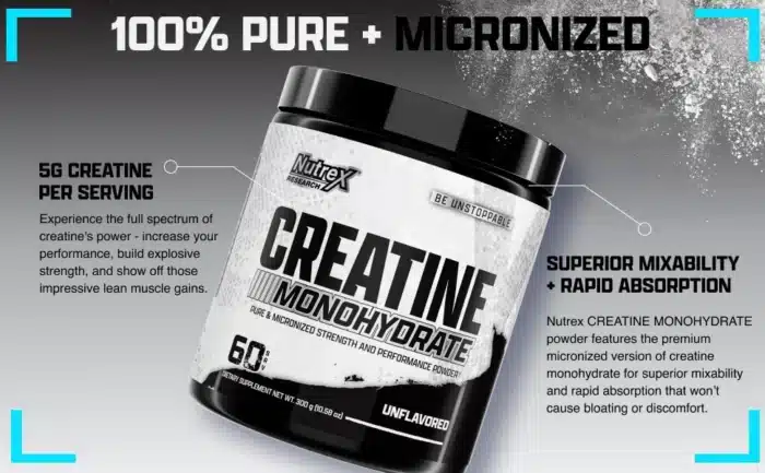 Nutrex Creatine Monohydrate • Strength & Muscle Performance • Micronized Powder - Image 2